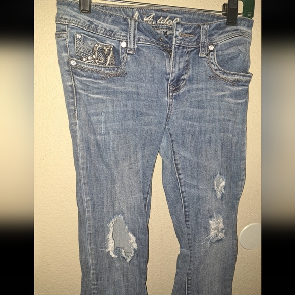 LA Idol Distressed Bling Jeans - Picture 3 of 6